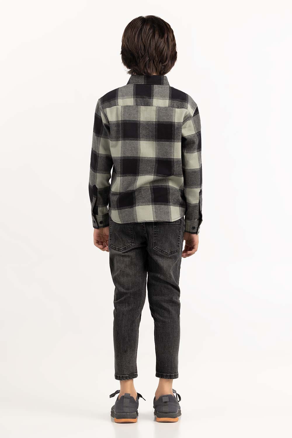 Toddler Boy Green And Black Casual Shirt 224-317-006