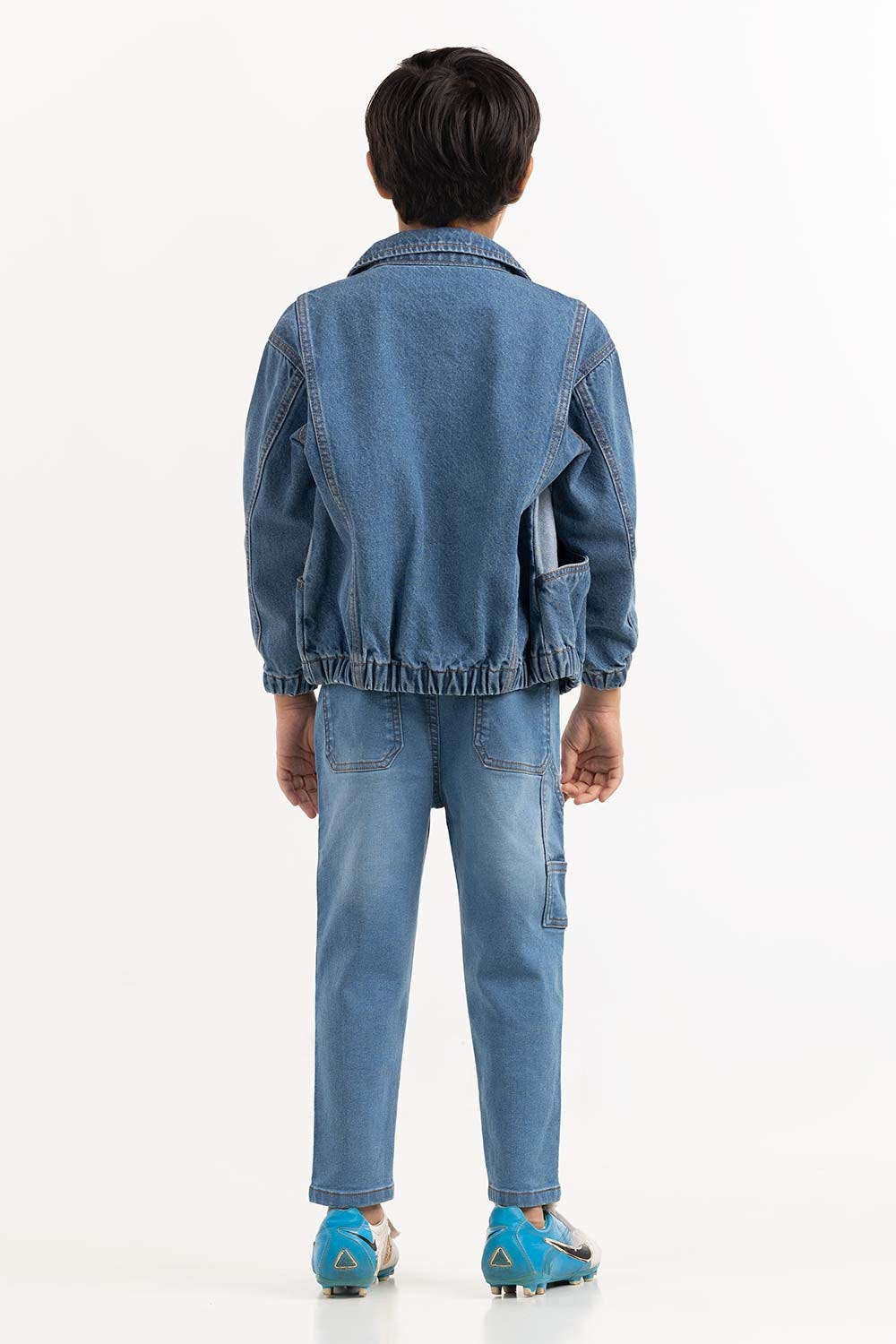 Toddler Boy Light Blue Collared Denim Jacket 224-310-050