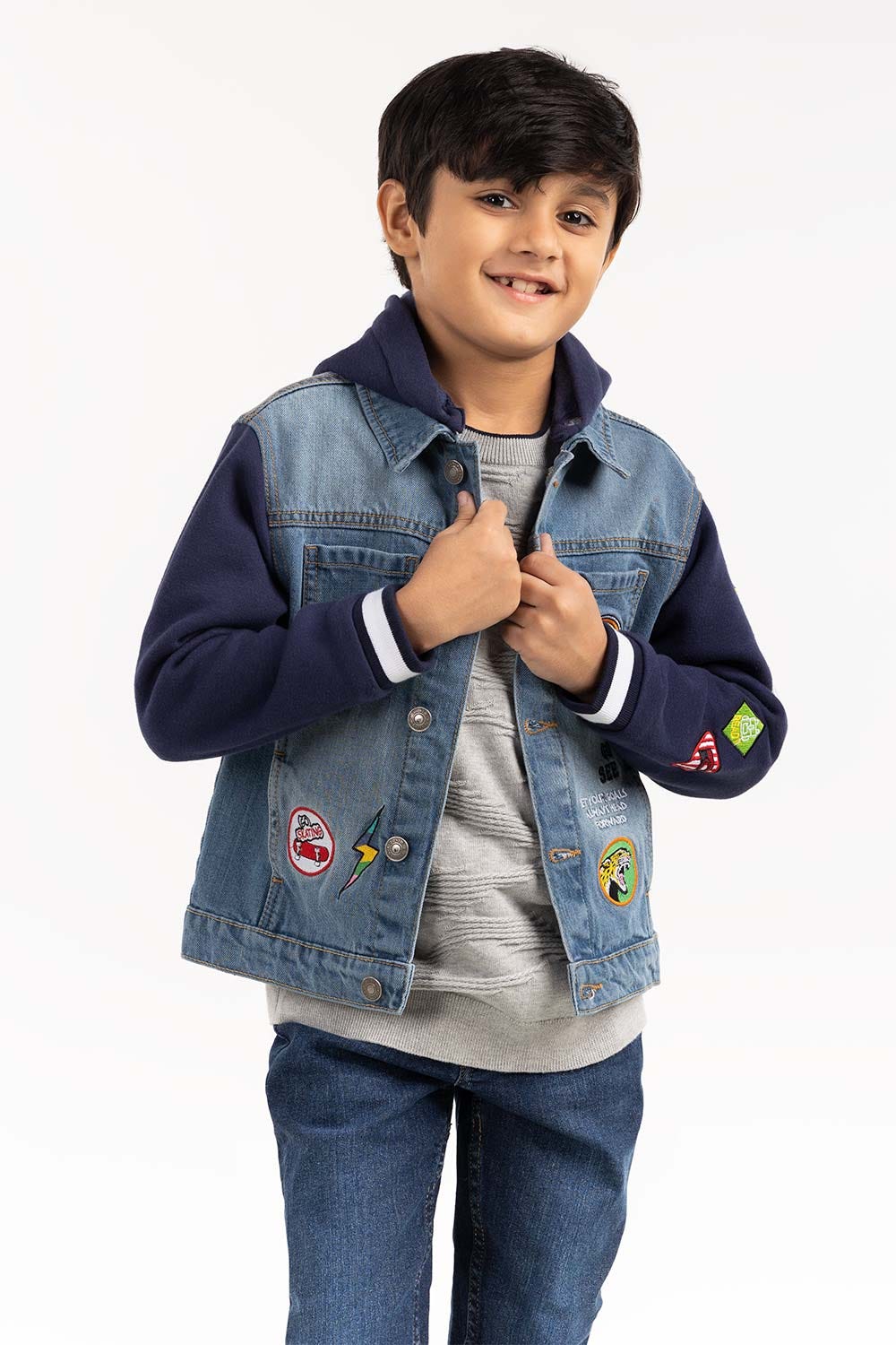 Toddler Boy Light Blue Collared Denim Jacket 224 -310-049