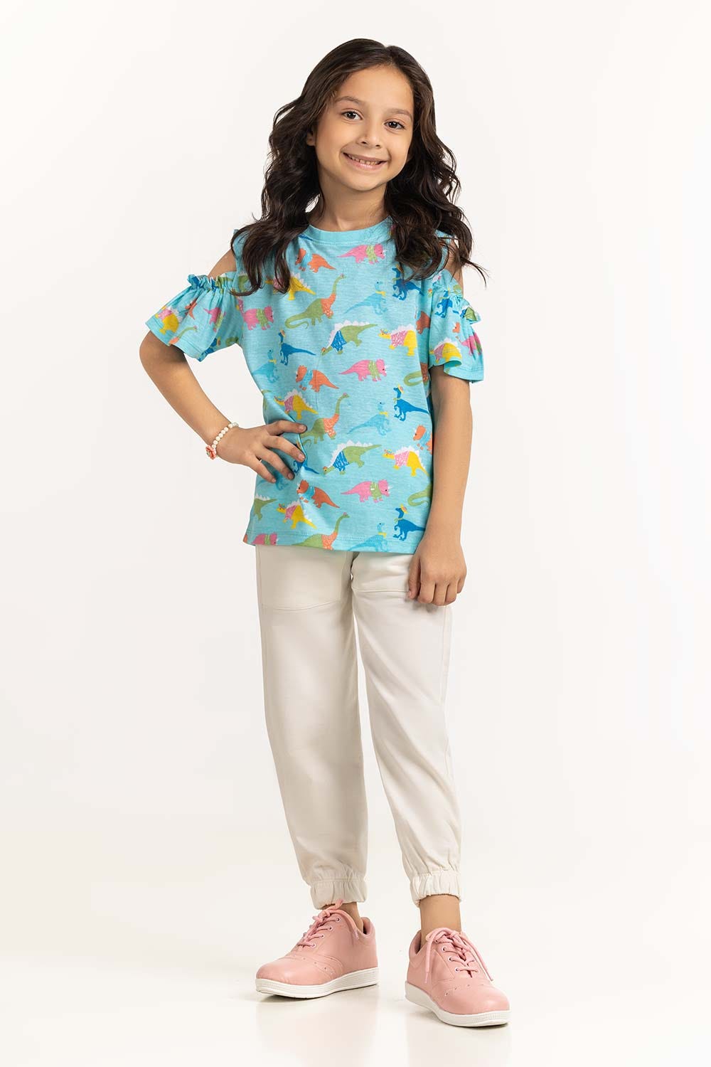 Toddler Girl Aqua Sash T-Shirt 231-613-024