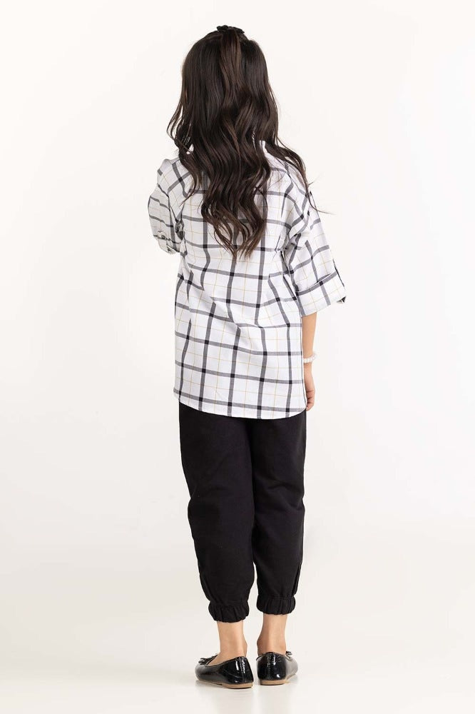 Toddler Girl Black and White Blouse 224-617-009