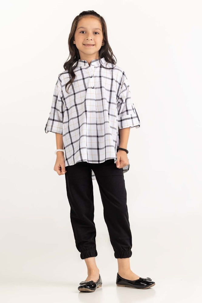 Toddler Girl Black and White Blouse 224-617-009