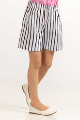 Toddler Girl Black And White Short 231-619-008
