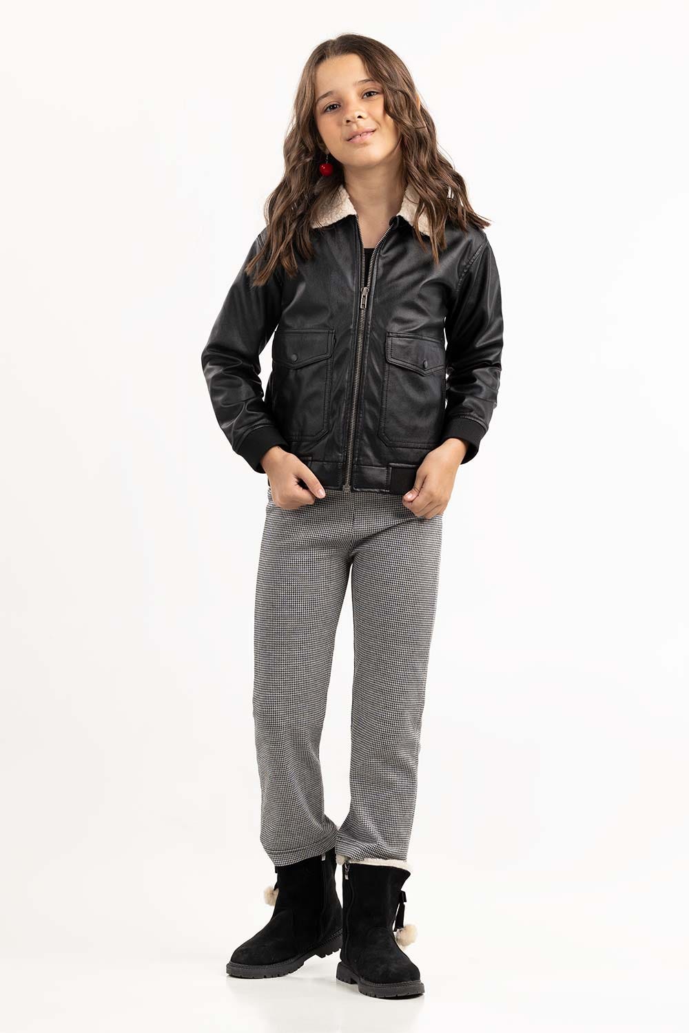 Toddler Girl Black And White Trouser 224-420-005