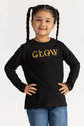 Toddler Girl Black Tee Black TG- TS-WS23-001