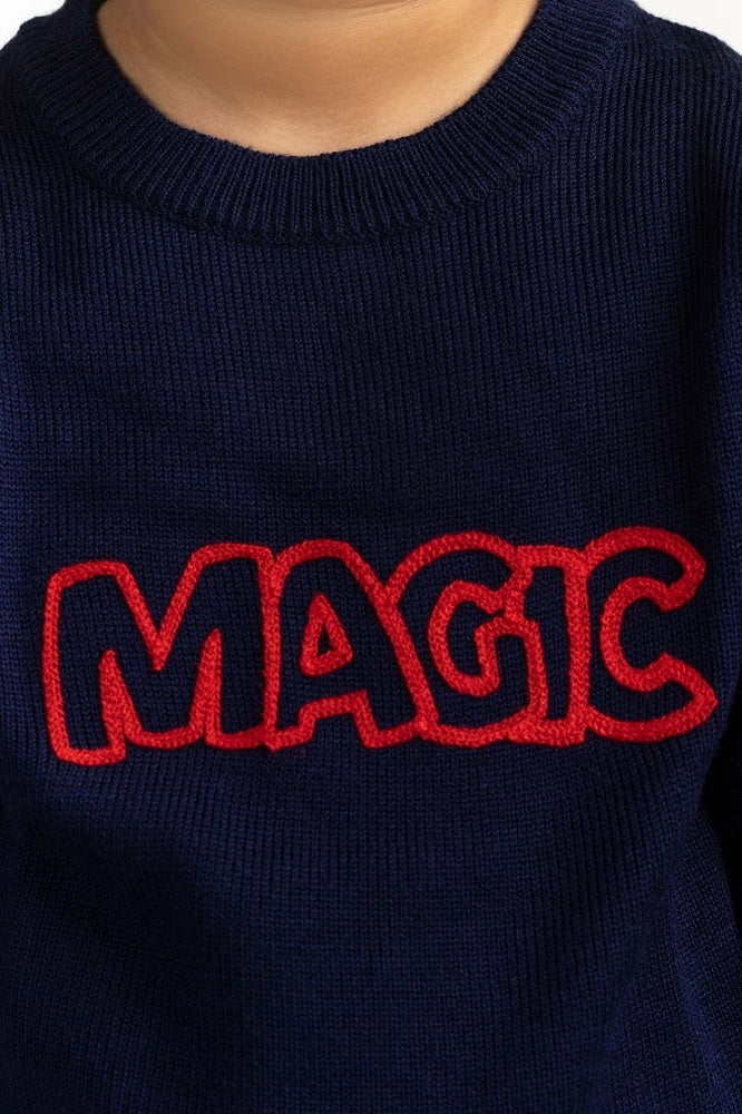 Toddler Girl Blue Basic Sweater TG-SWT-WS23-010