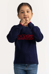 Toddler Girl Blue Basic Sweater TG-SWT-WS23-010