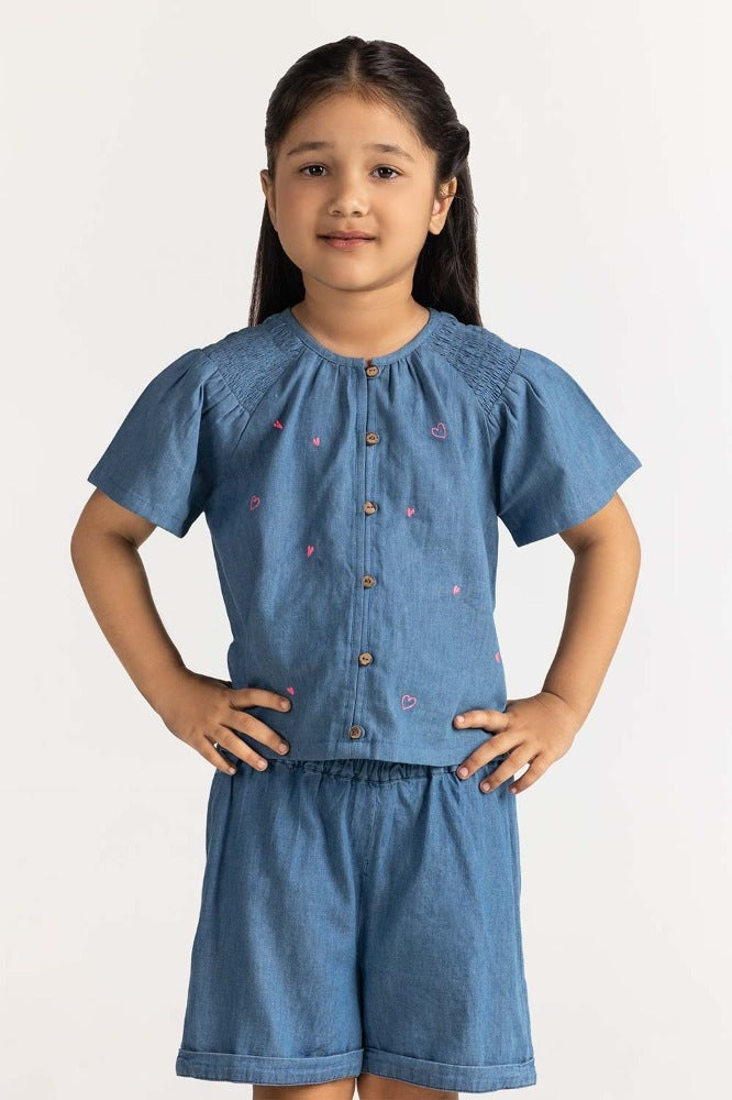 Toddler Girl Blue Blouse TG-BLS-SS24-311