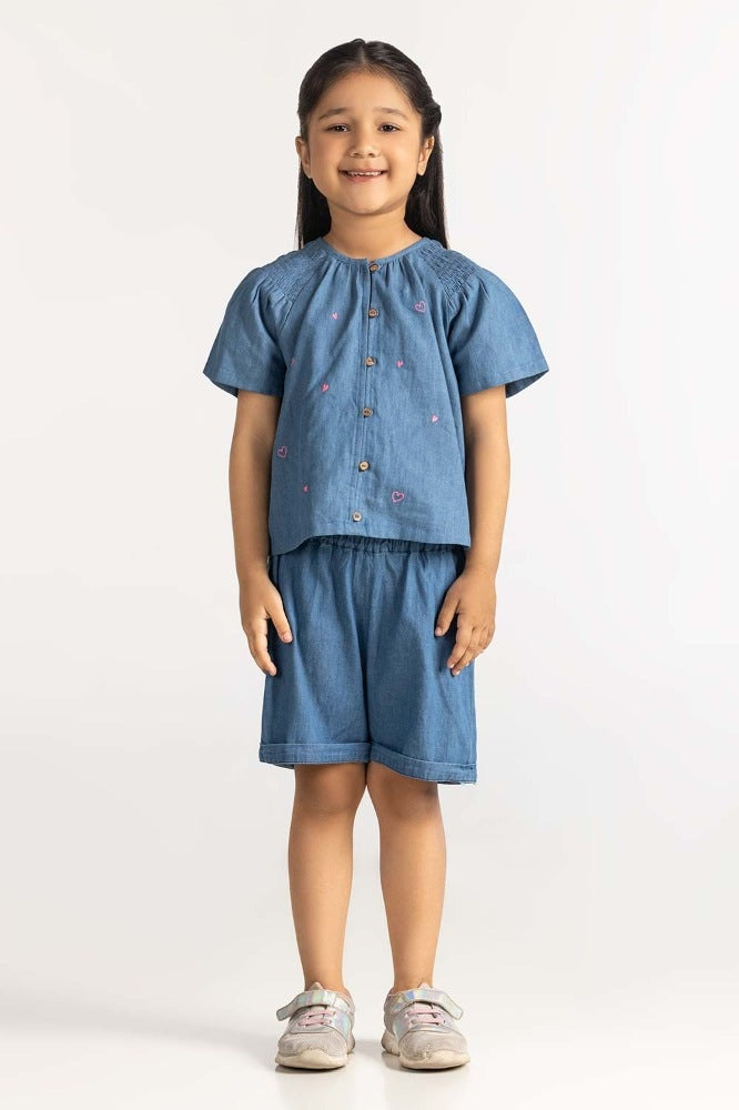 Toddler Girl Blue Blouse TG-BLS-SS24-311
