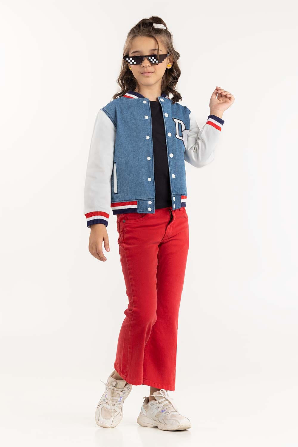 Toddler Girl Dark Blue Non Denim Jacket 224-410-049