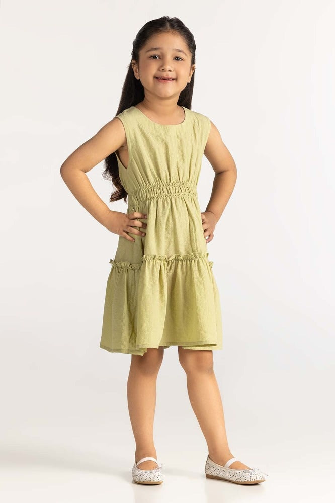 Toddler Girl Green Dress TG-DRS-SS24-004