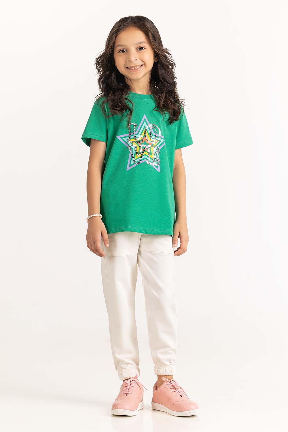 Toddler Girl Green T-Shirt 231-614-003