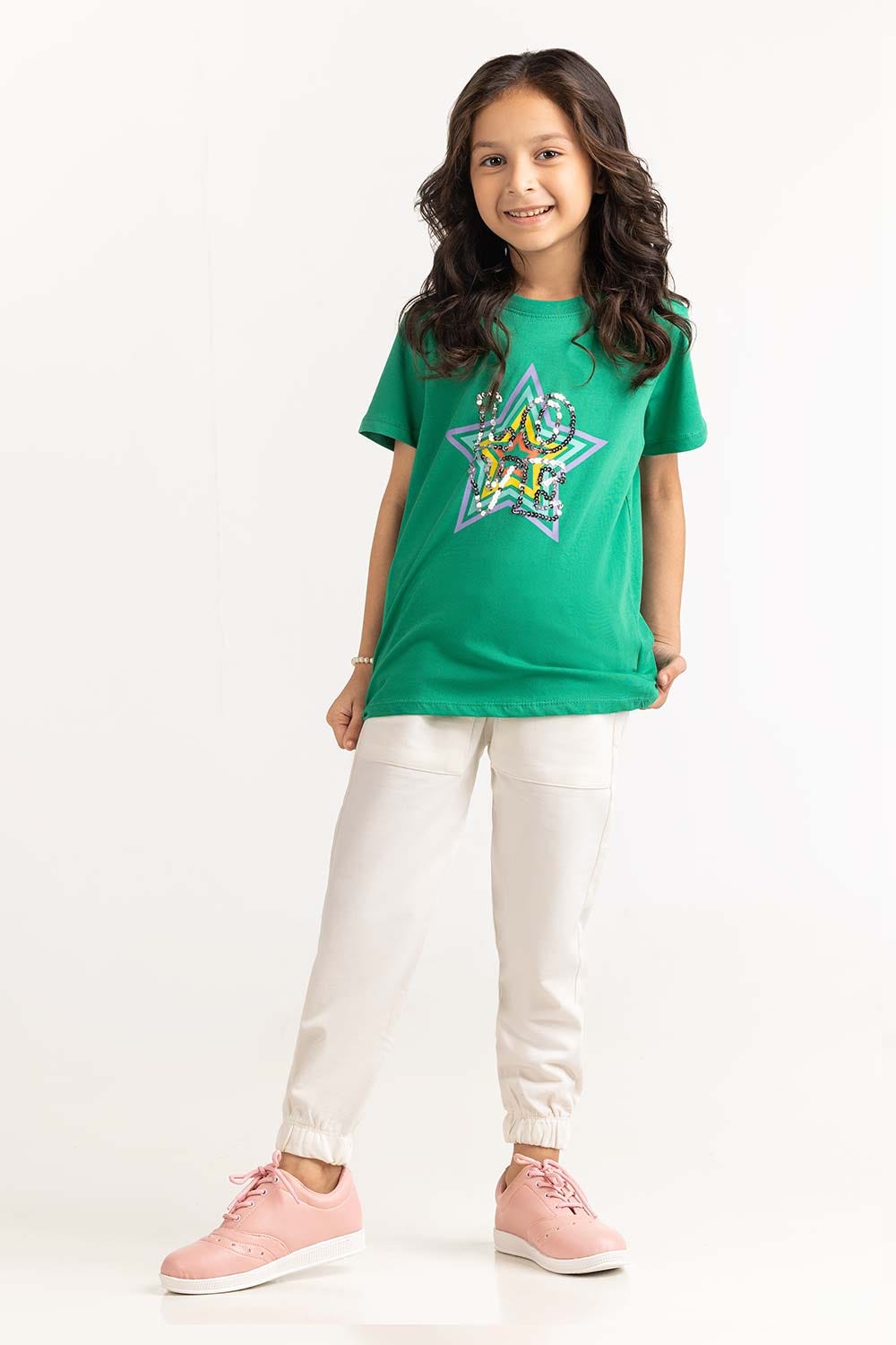 Toddler Girl Green T-Shirt 231-614-003