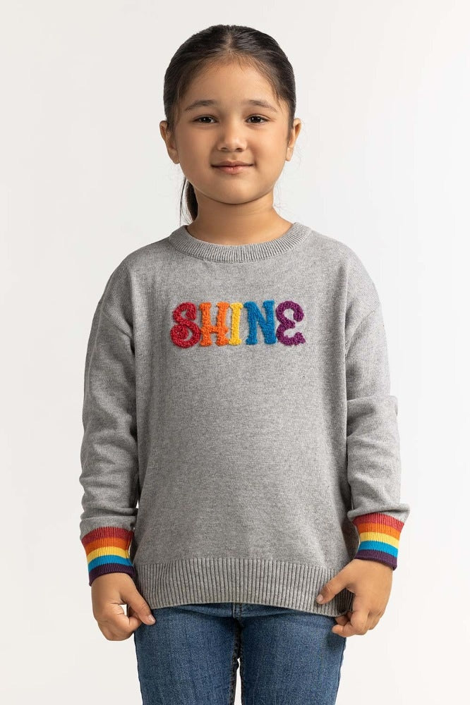 Toddler Girl Grey Basic Sweater TG-SWT-WS23-003