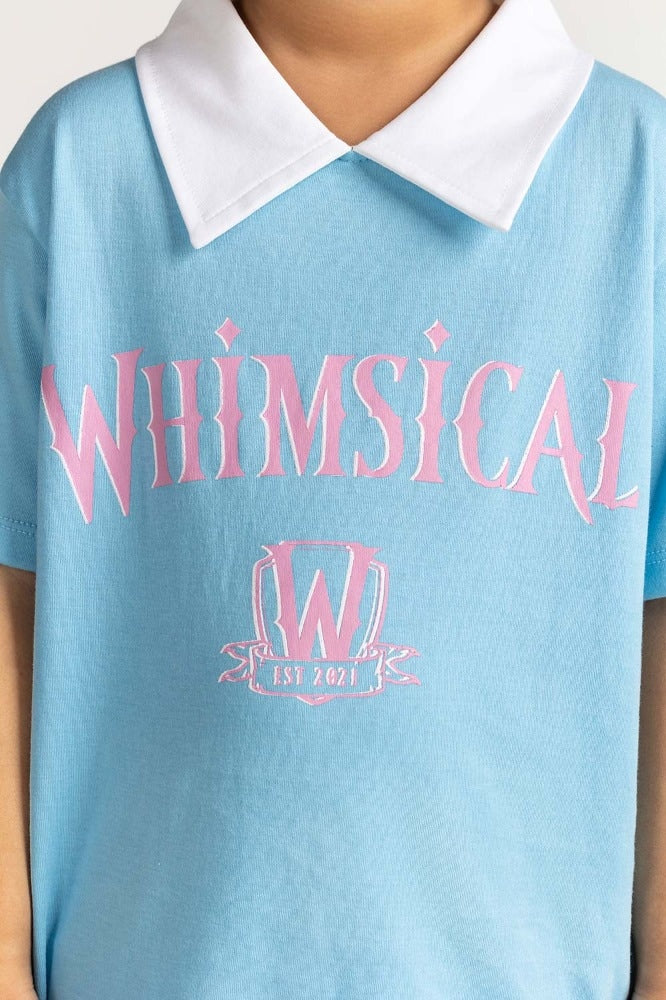 Toddler Girl Light Bllue Printed Tee TG-TS-SS24-028