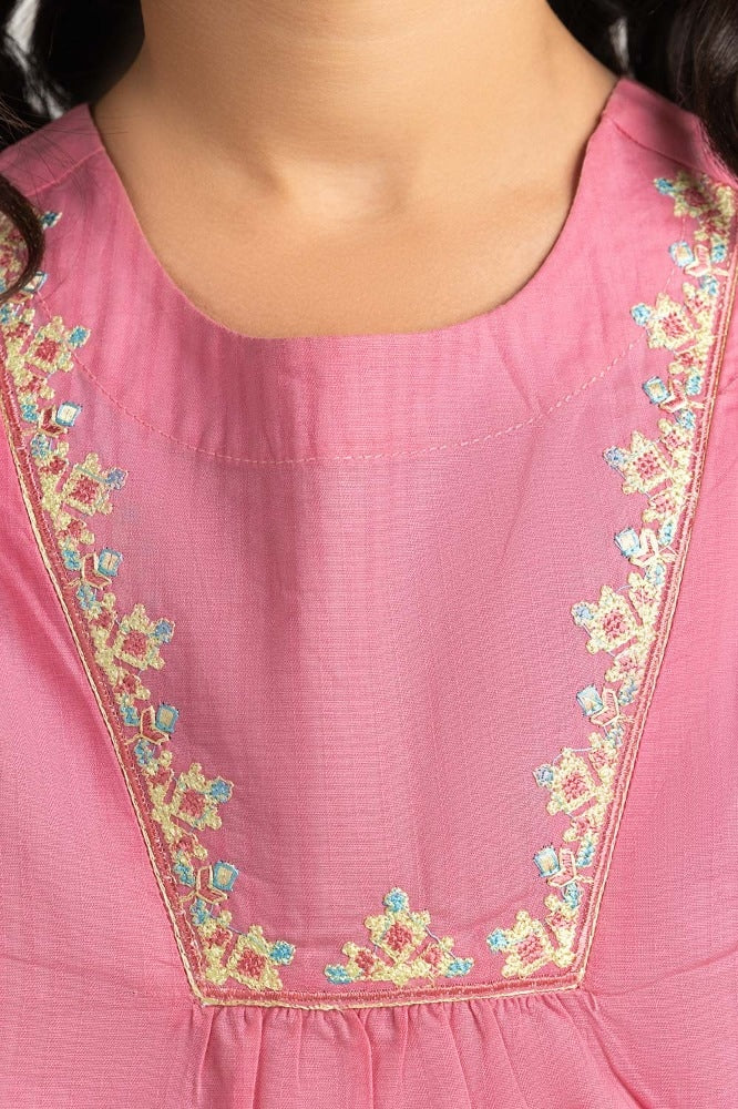 Toddler Girl Magenta Basic Blouse 231-617-029