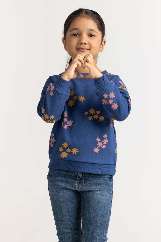 Toddler Girl Navy Basic Sweatshirt TG- SWS-WS23-004