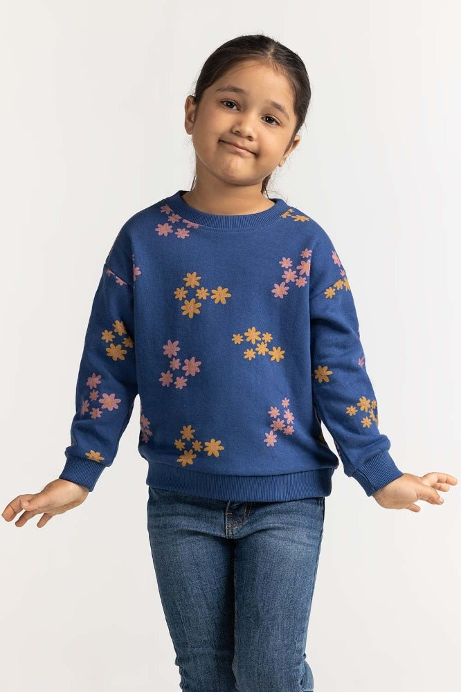 Toddler Girl Navy Basic Sweatshirt TG- SWS-WS23-004