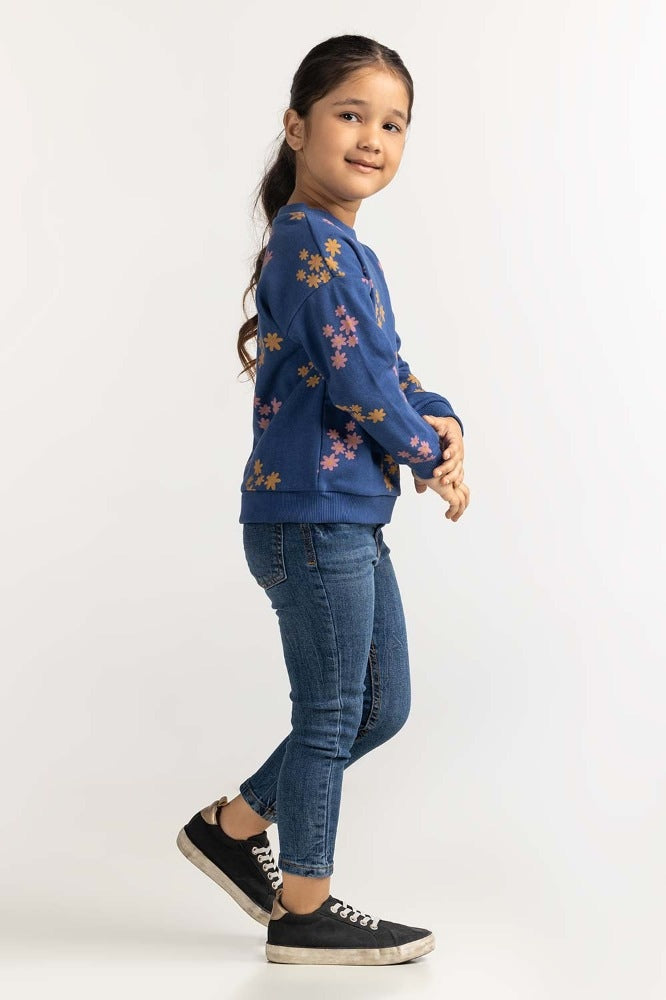 Toddler Girl Navy Basic Sweatshirt TG- SWS-WS23-004