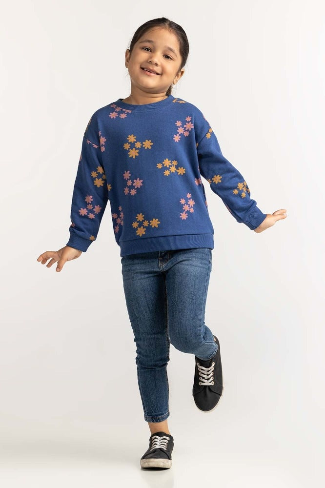 Toddler Girl Navy Basic Sweatshirt TG- SWS-WS23-004