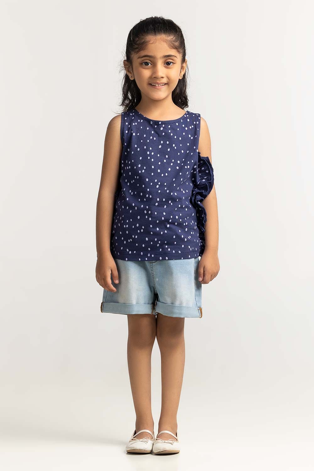 Toddler Girl Navy Blue Printed Tee TG-TS-SS24-024