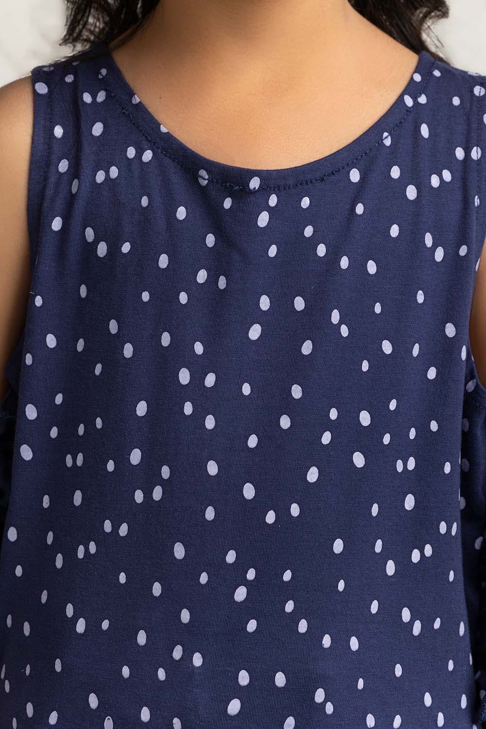 Toddler Girl Navy Blue Printed Tee TG-TS-SS24-024