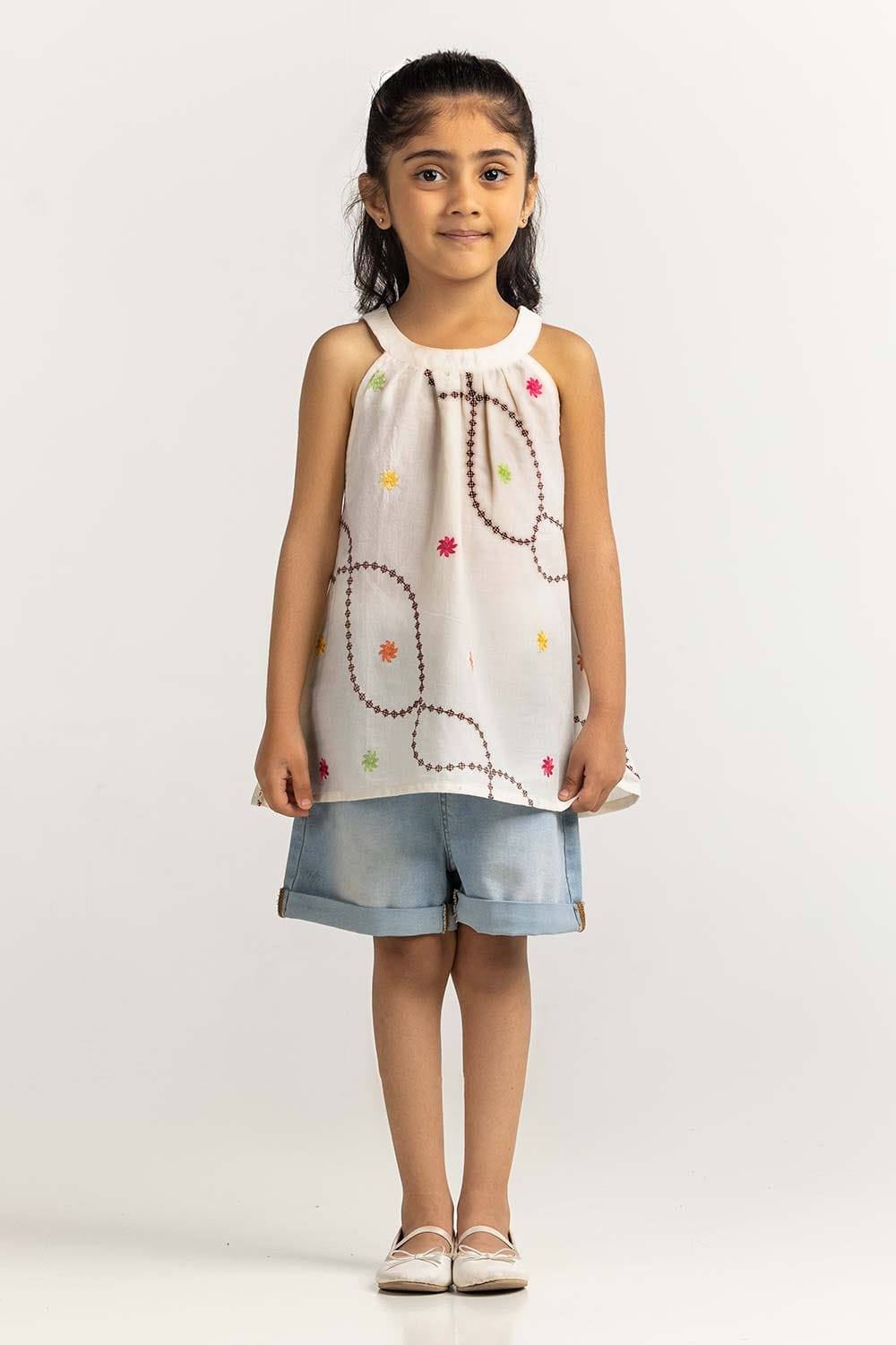 Toddler Girl Off White Basic Blouse TG-BLS-SS24-001