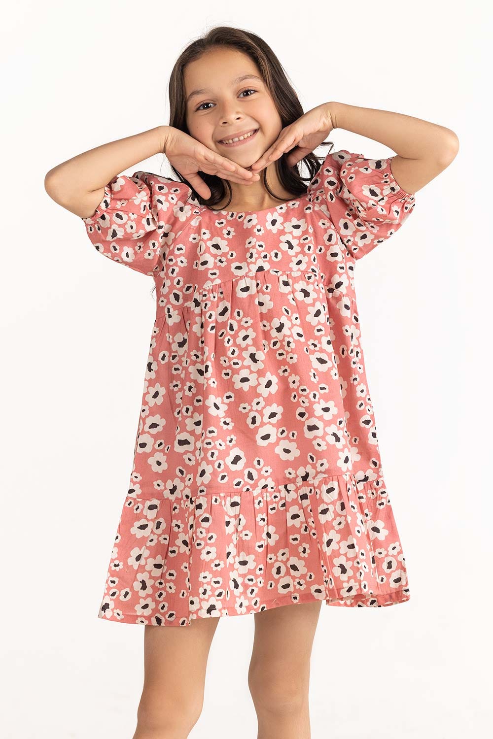 Toddler Girl Orange Dress 231-617-010