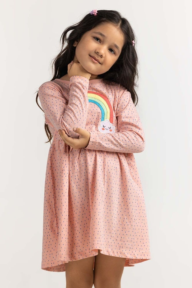 Toddler Girl Peach Basic Top TG- DRS-WS23-002
