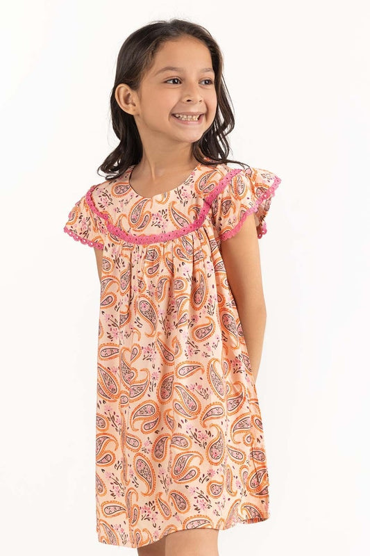 Toddler Girl Peach Dress 231-614-206