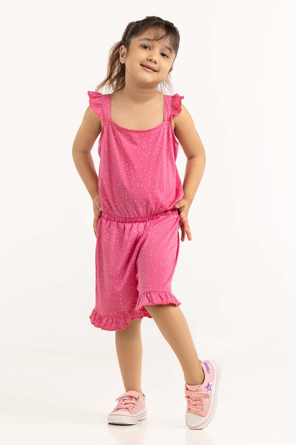 Toddler Girl Pink Jumpsuit 231-615-006