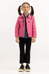 Toddler Girl Pink Non Denim Jacket 224-410-050