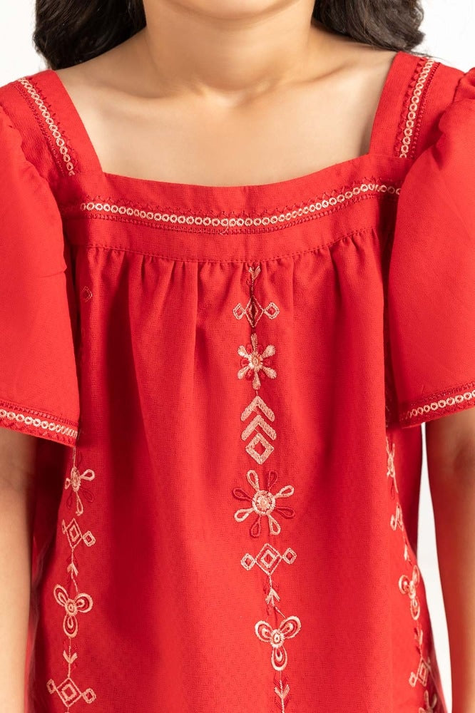Toddler Girl Red Blouse 231-617-021