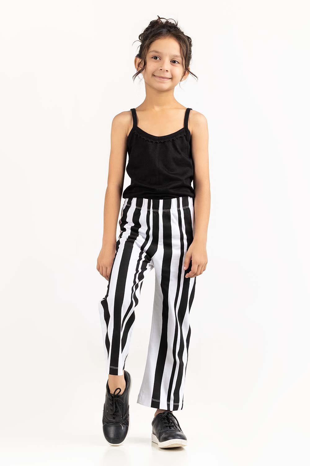 Toddler Girl White And Black Trouser 231-620-025