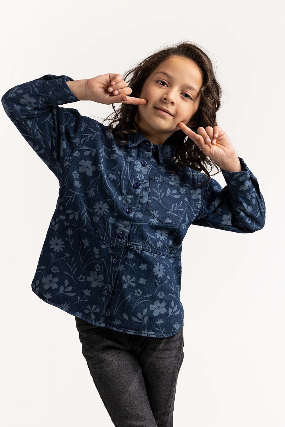 Toddler Girl Blue Top 224-617-011