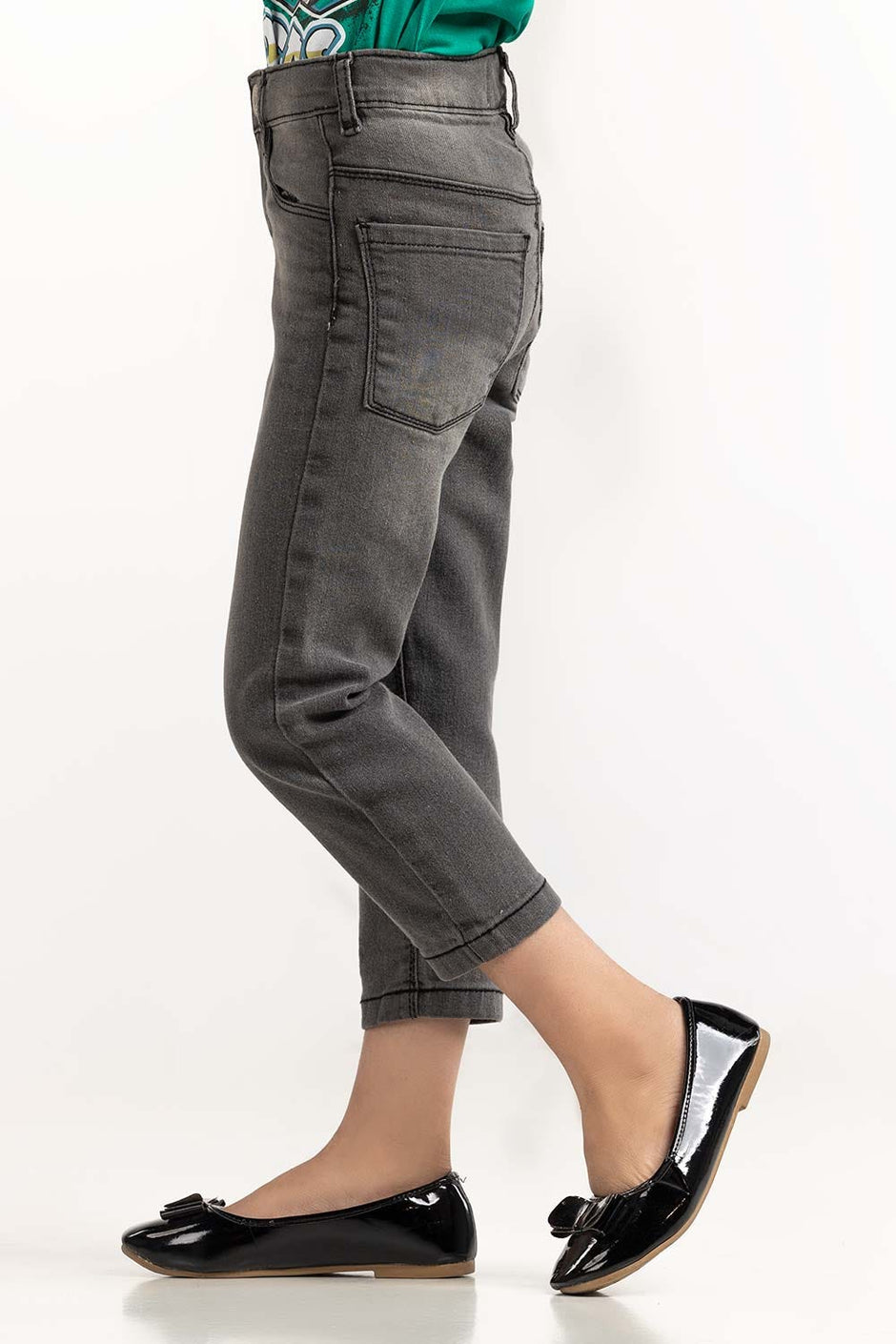 Toddler Girl Grey Jeans 224-621-004