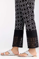Black Embroidered Cambric Trousers TR-22-06