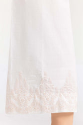 White Screen Printed Raw Silk Trousers TR-22-123