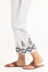 Off-White Raw Silk Embroidered Trouser TR-22-129