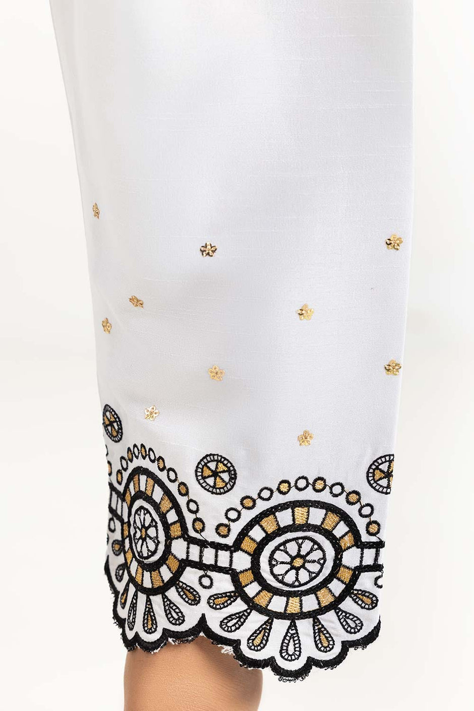 Off-White Rawsilk Embroidered Trousers