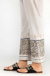 Off-White Screen Printed Cambric Trousers TR-22-53