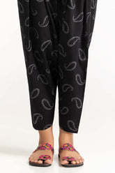 Black Dyed Cambric Screen Print Shalwar TR-24-01