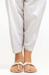 Off-White Dyed Cambric Screen Print Shalwar TR-24-06