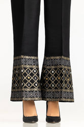 Black Rawsilk Block Printed Trouser TR-24-22