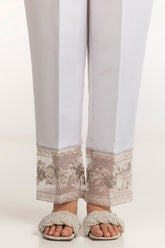 White Rawsilk Embroidered Trouser TR-24-28