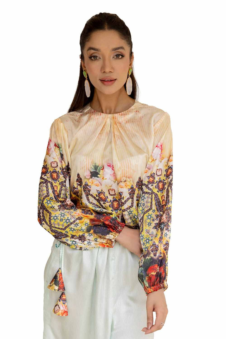 2 Piece Unstitched Printed Silk Suit