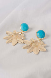 Turquoise Flower Drop Earrings IFA-ER-038