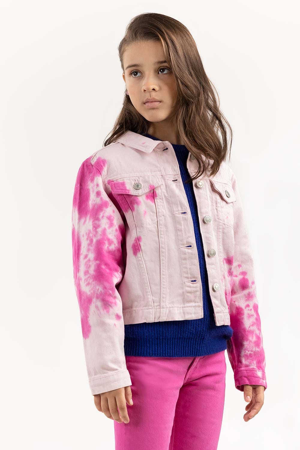 Girls Tie Dye Pink Jacket 224-410-056
