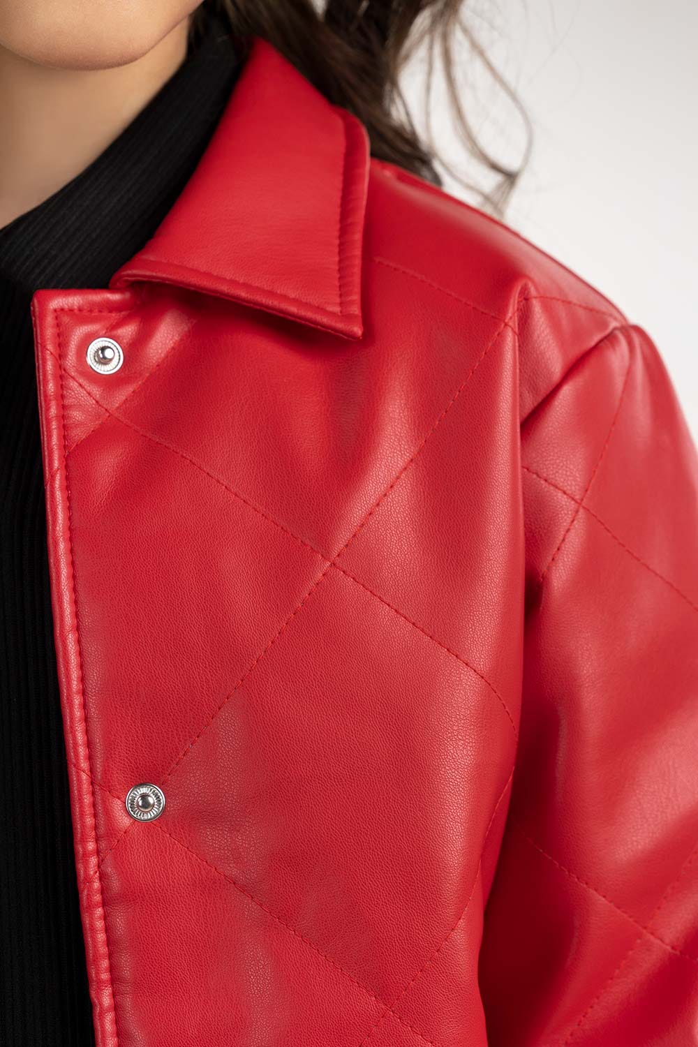 Junior Girl Red Poly Jacket 224-410-056