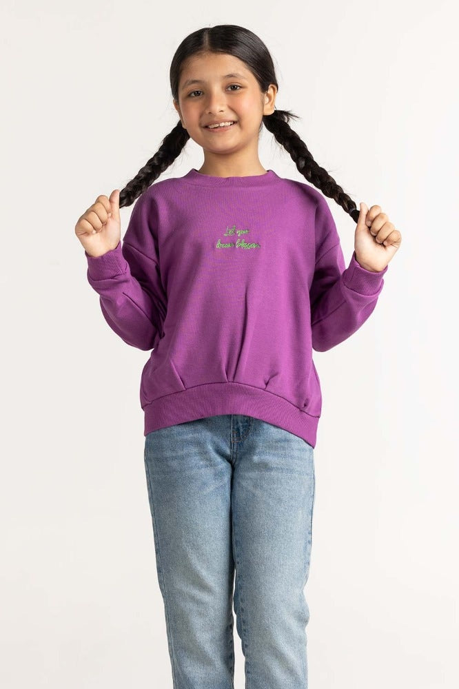 Violet Printed Sweatshirt 224-412-002